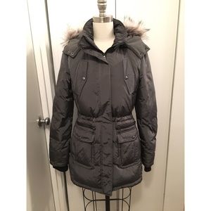 Sam Edelman Grey Iridescent Puffer Parka Coat